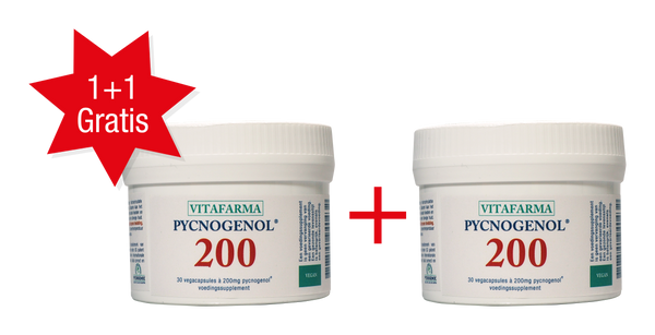 Pycnogenol 200 mg, 30 vegacapsules. Jubileumaanbieding: 1 + 1 GRATIS